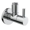 Eckventil Messing verchromt 1/2" AG x 10 mm, mit Rosette
