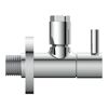 Eckventil Messing verchromt 1/2" AG x 10 mm, mit Rosette
