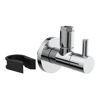 Eckventil Messing verchromt 1/2" AG x 10 mm, mit Rosette