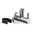 Eckventil Messing verchromt 1/2" AG x 10 mm, mit Rosette
