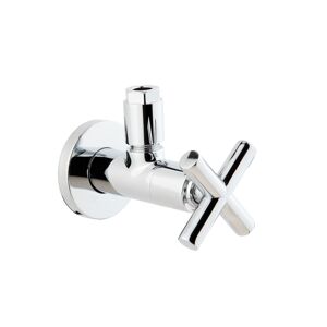 Eckventil Messing verchromt 1/2" AG x 10 mm, mit Rosette