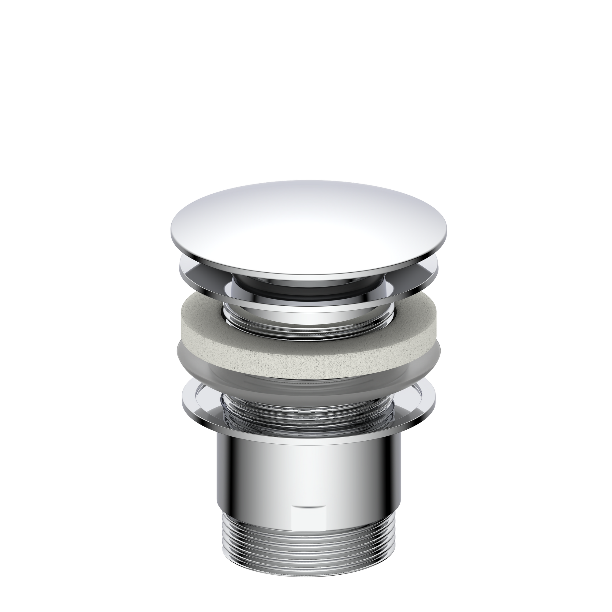 Pop Up Ablaufventil Messing verchromt 1 1/4" x 65 mm, mit Überlauf