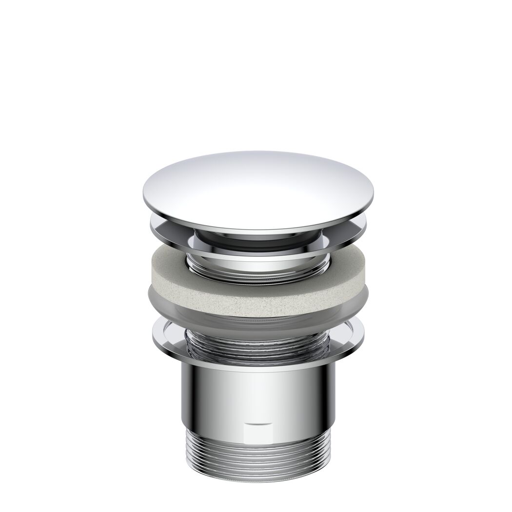 Pop Up Ablaufventil Messing verchromt 1 1/4" x 65 mm, mit Überlauf