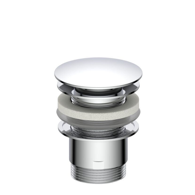 Pop Up Ablaufventil Messing verchromt 1 1/4" x 65 mm, mit Überlauf