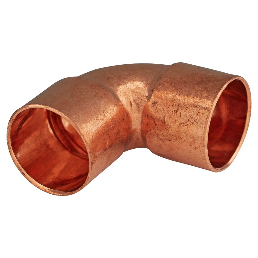 Kupferrohrwinkel 90° mit zwei Muffen