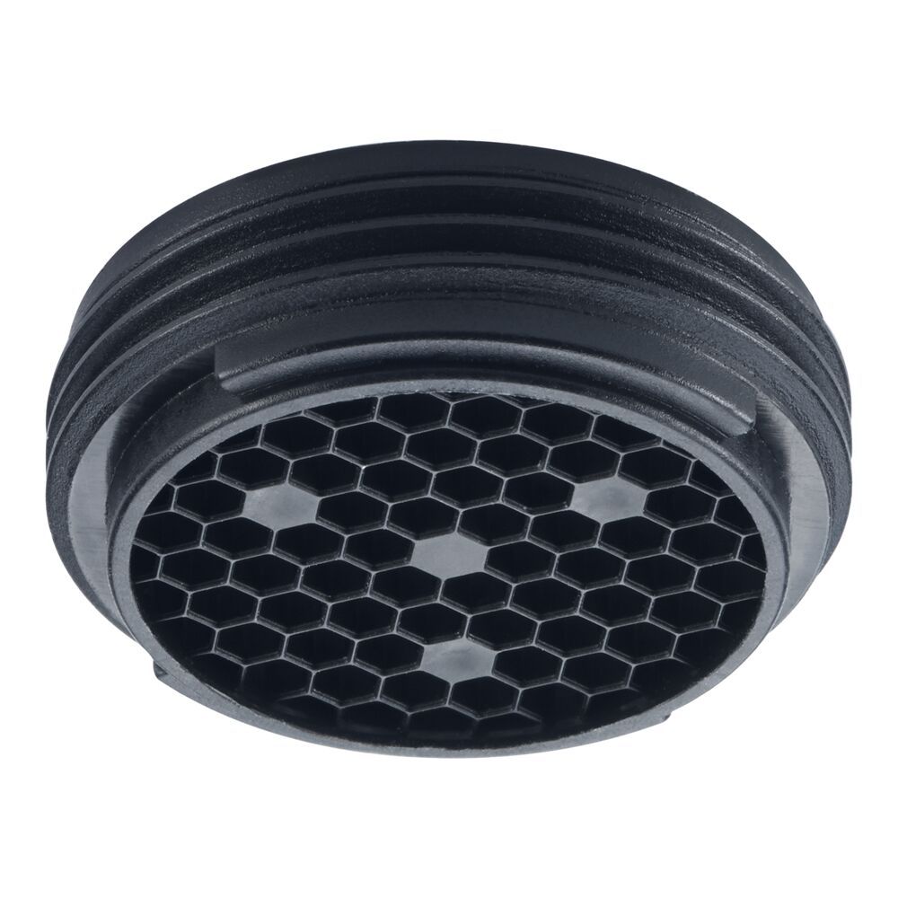 Schwarzer Strahlregler mit Wabenmuster