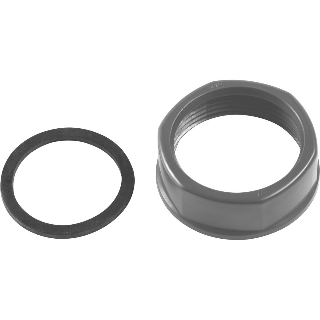Überwurfmutter mit Dichtung, 1/2", grau