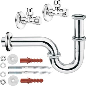 Waschtisch-Installationsset mit Röhrensiphon verchromt 1 1/4"