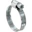 Metallene Schlauchschelle mit Schraube.