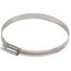 Metallene Schlauchschelle mit Schraube.
