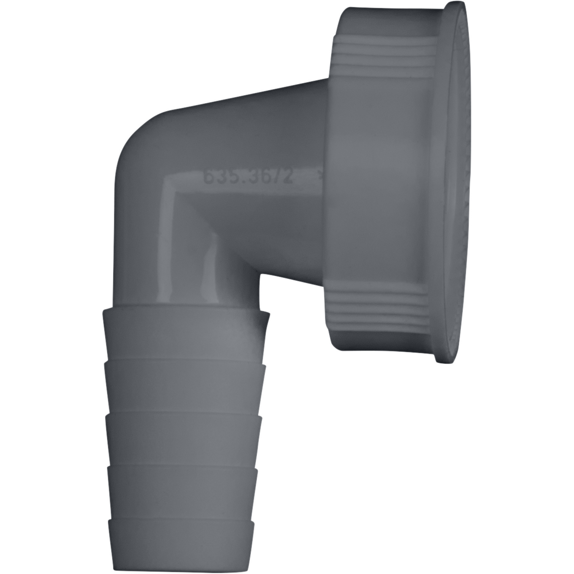 Winkel-Schlauchanschluß grau 1 1/4" mit Dichtung