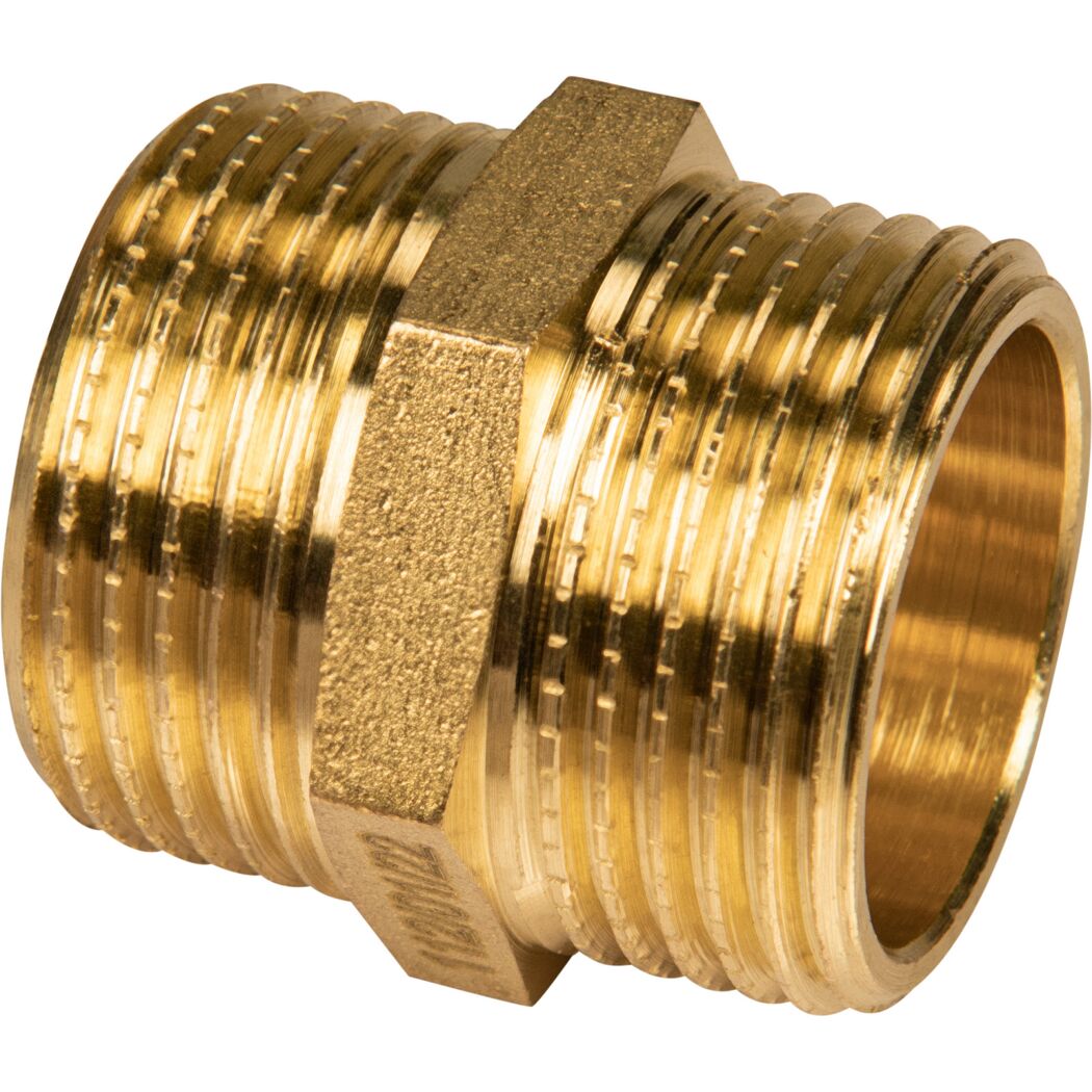 Doppelnippel Messing blank 3/4"