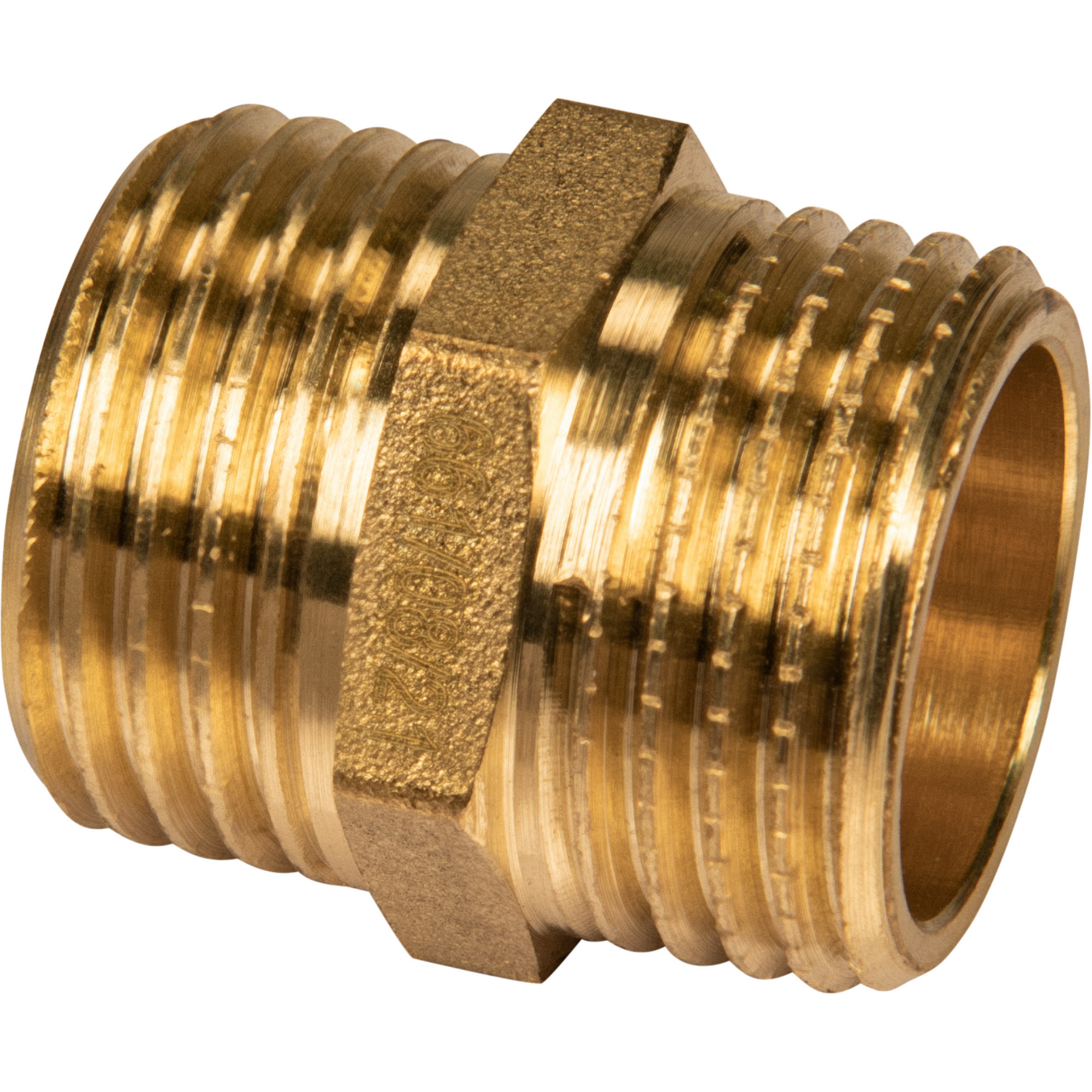 Doppelnippel Messing blank 1/2"