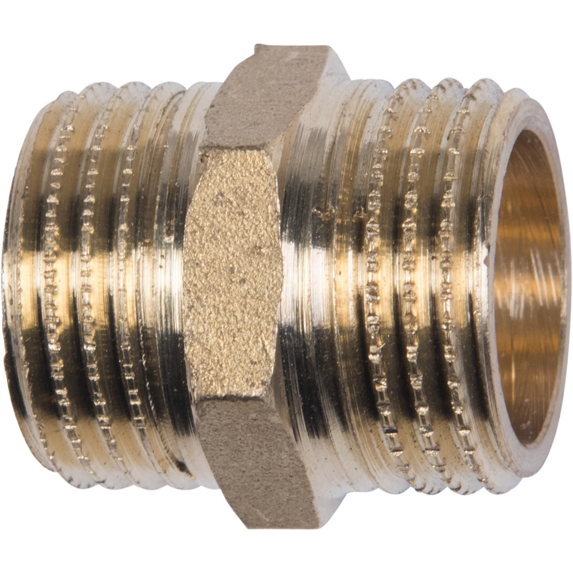 Doppelnippel Messing blank 3/8"