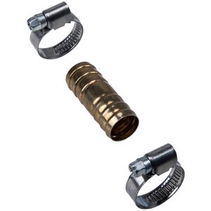 Schlauchverbinder Messing blank 3/4", mit 2 Schellen Ø 16-25 mm