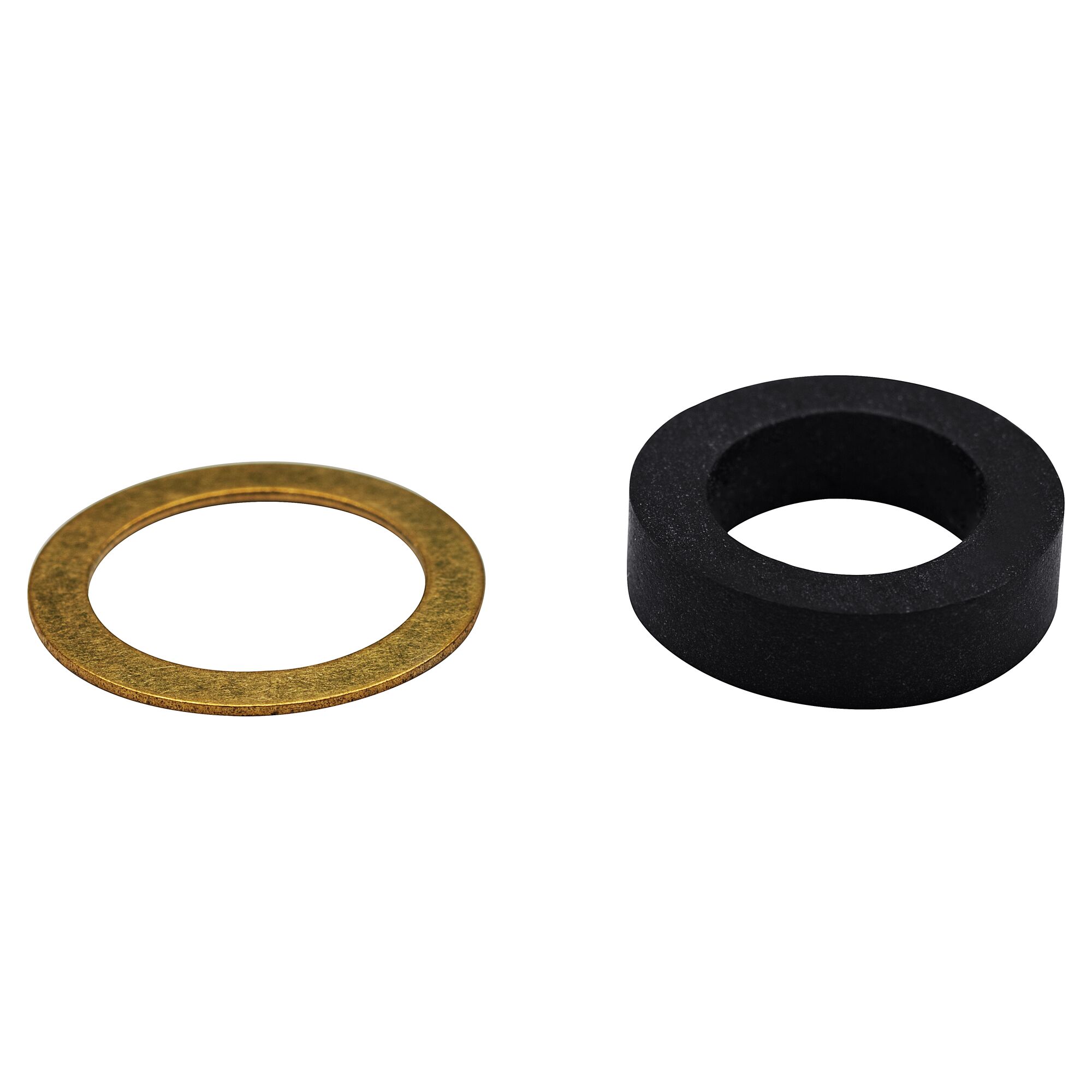 Zwei schwarze und goldene Dichtungsringe