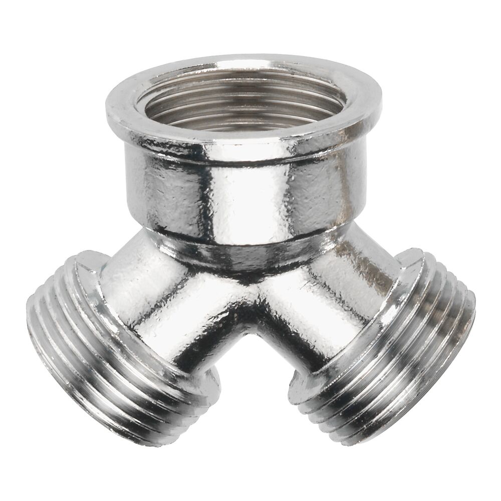 Chrom-Verteilerstück mit drei Anschlüssen