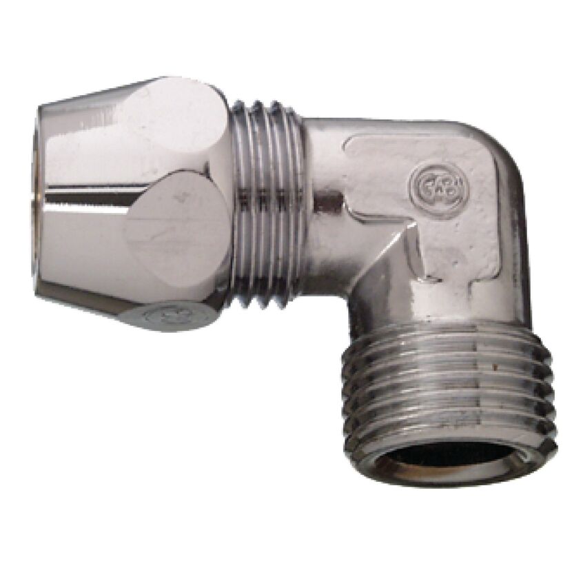 Winkel-Verschraubung 90° verchromt 1 1/2" AG/IG x Ø 10 mm