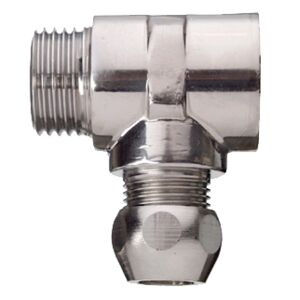 T-Stück Messing verchromt Ø 10 mm x 1/2" IG/AG