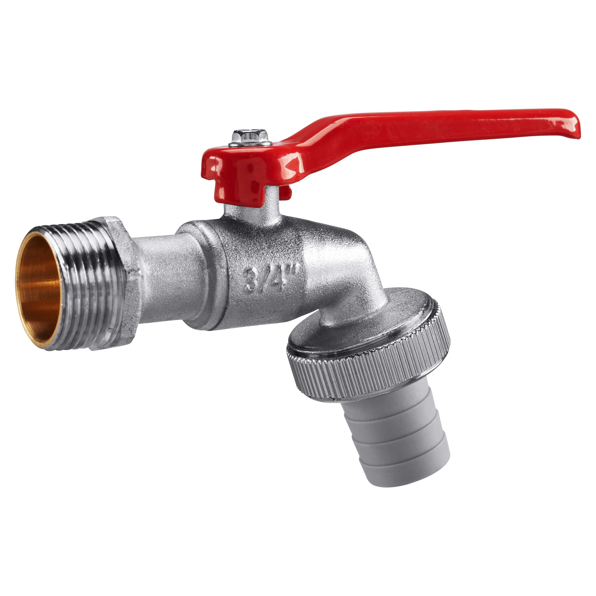 Kugel-Auslaufventil 3/4" matt-chrom