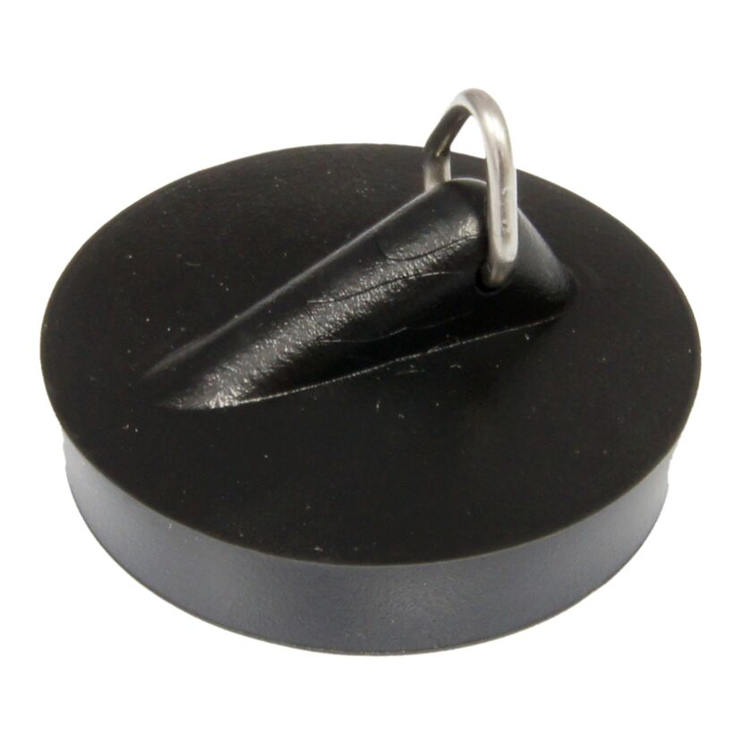 Schwarzer Ventilstopfen mit Metallring