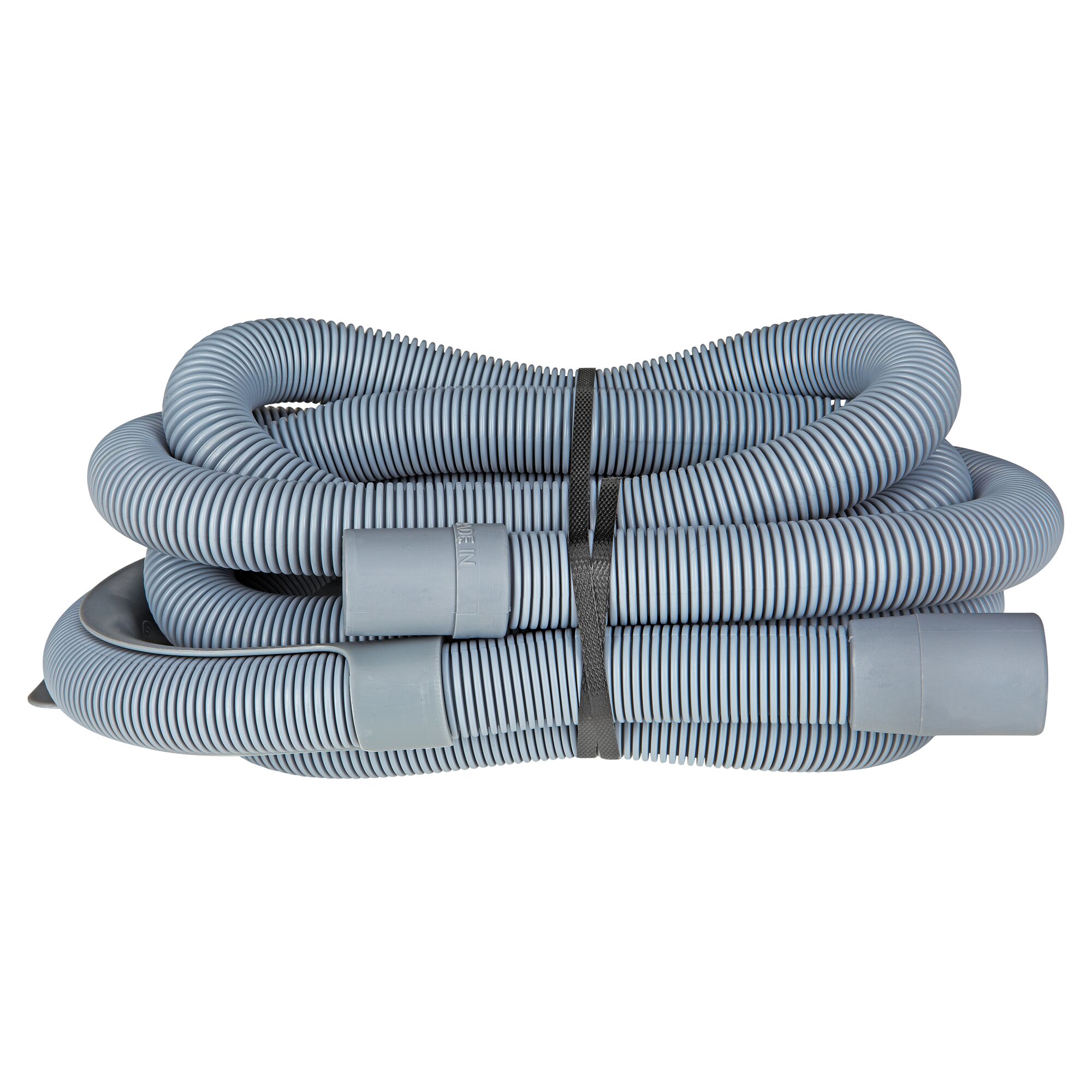 Zusammengerollter grauer Ablaufschlauch