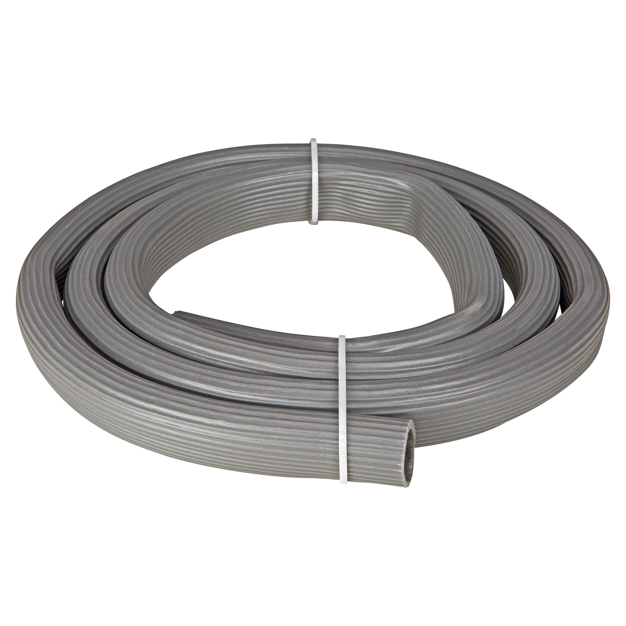 Grauer Ablaufschlauch, aufgerollt