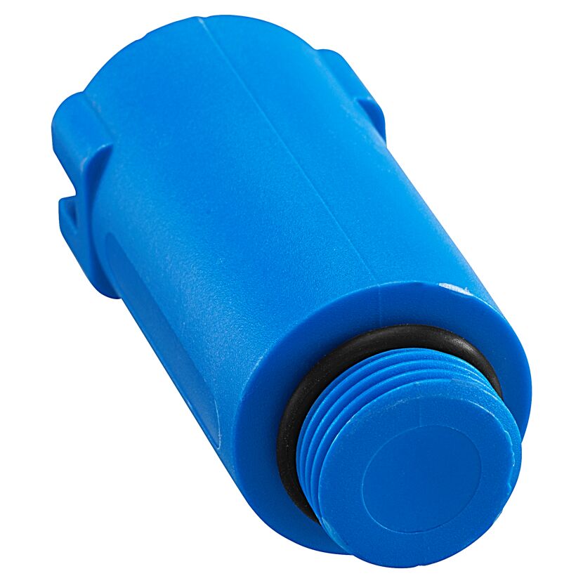 Blauer Kunststoff Baustopfen 1/2"
