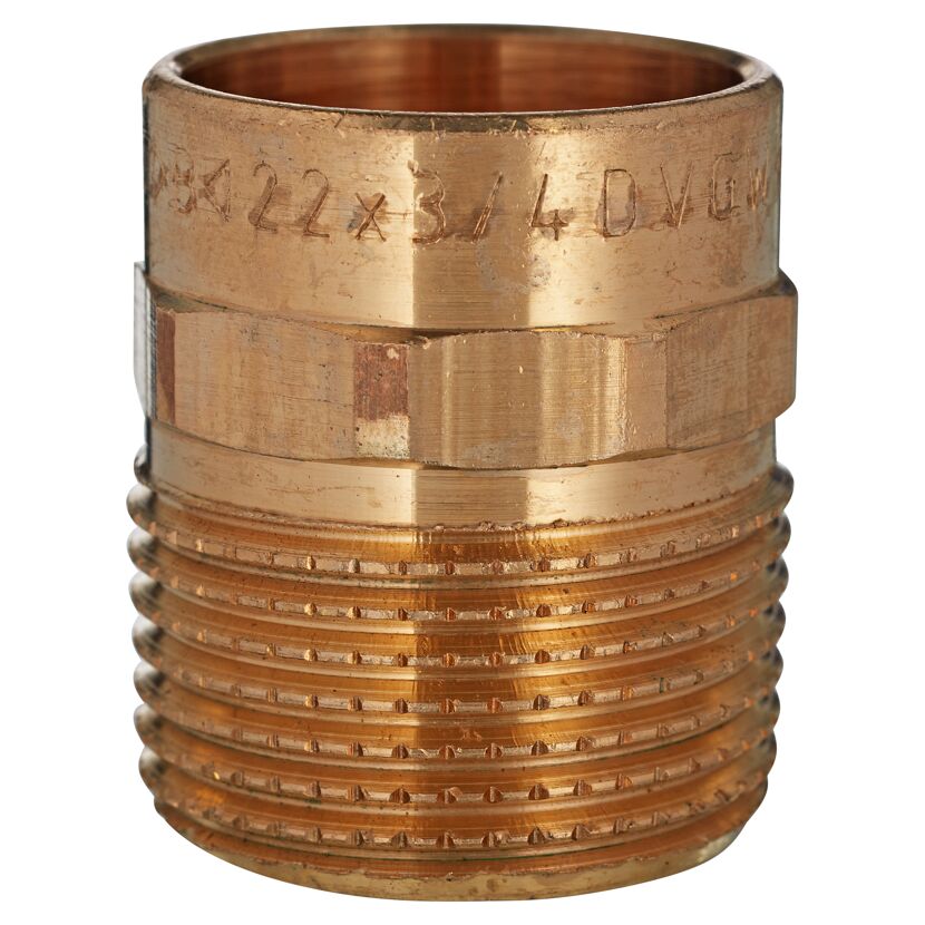 Übergangsnippel Rotguss 22 mm x 3/4" AG
