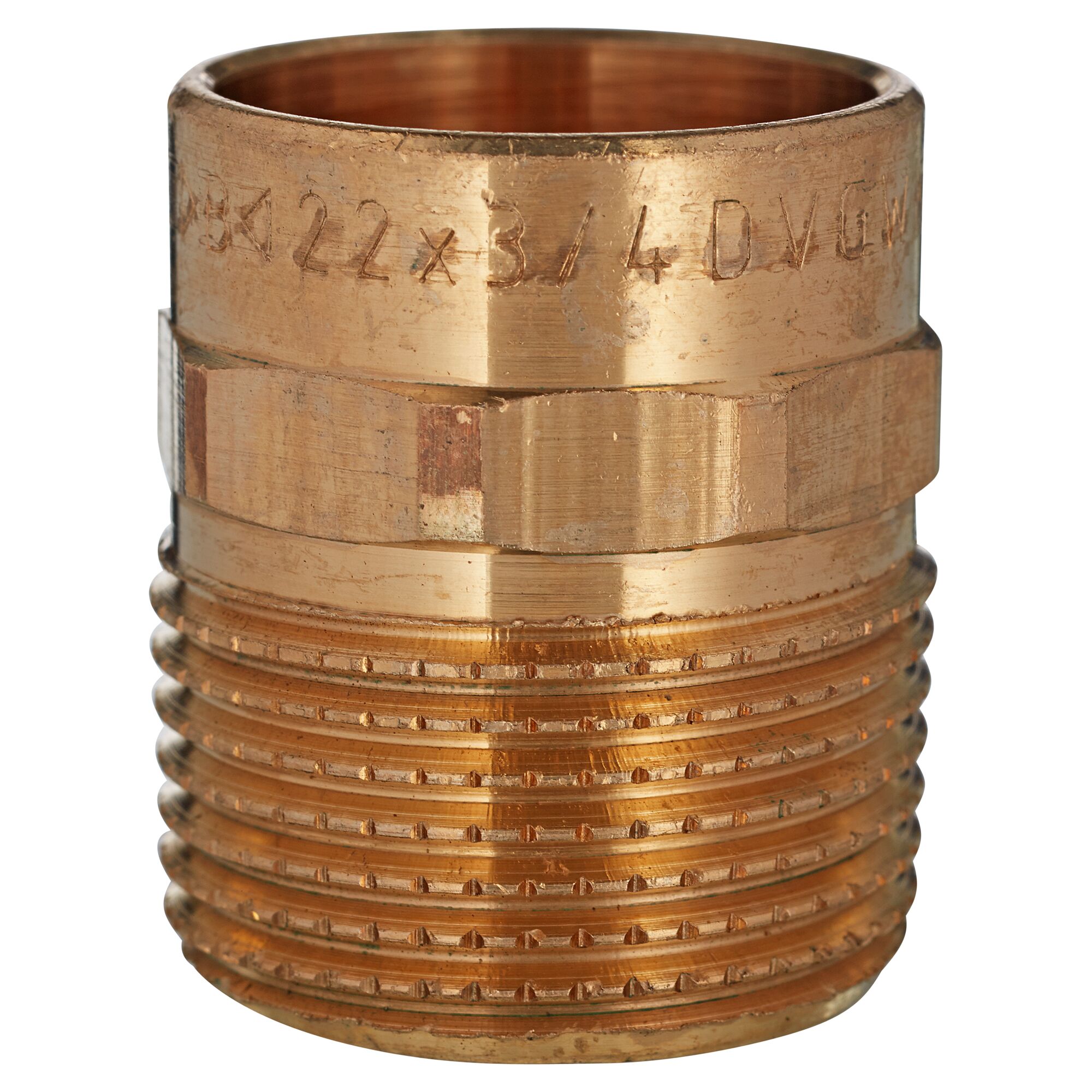 Übergangsnippel Rotguss 22 mm x 3/4" AG
