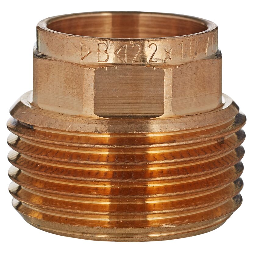 Übergangsnippel aus Rotguss 22 mm x 1" AG