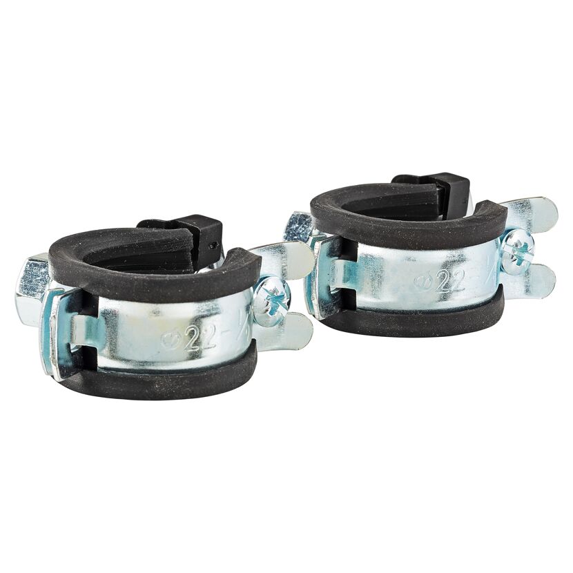 Zwei Rohrschellen 20-23 mm, M8 für 1/2 Zoll
