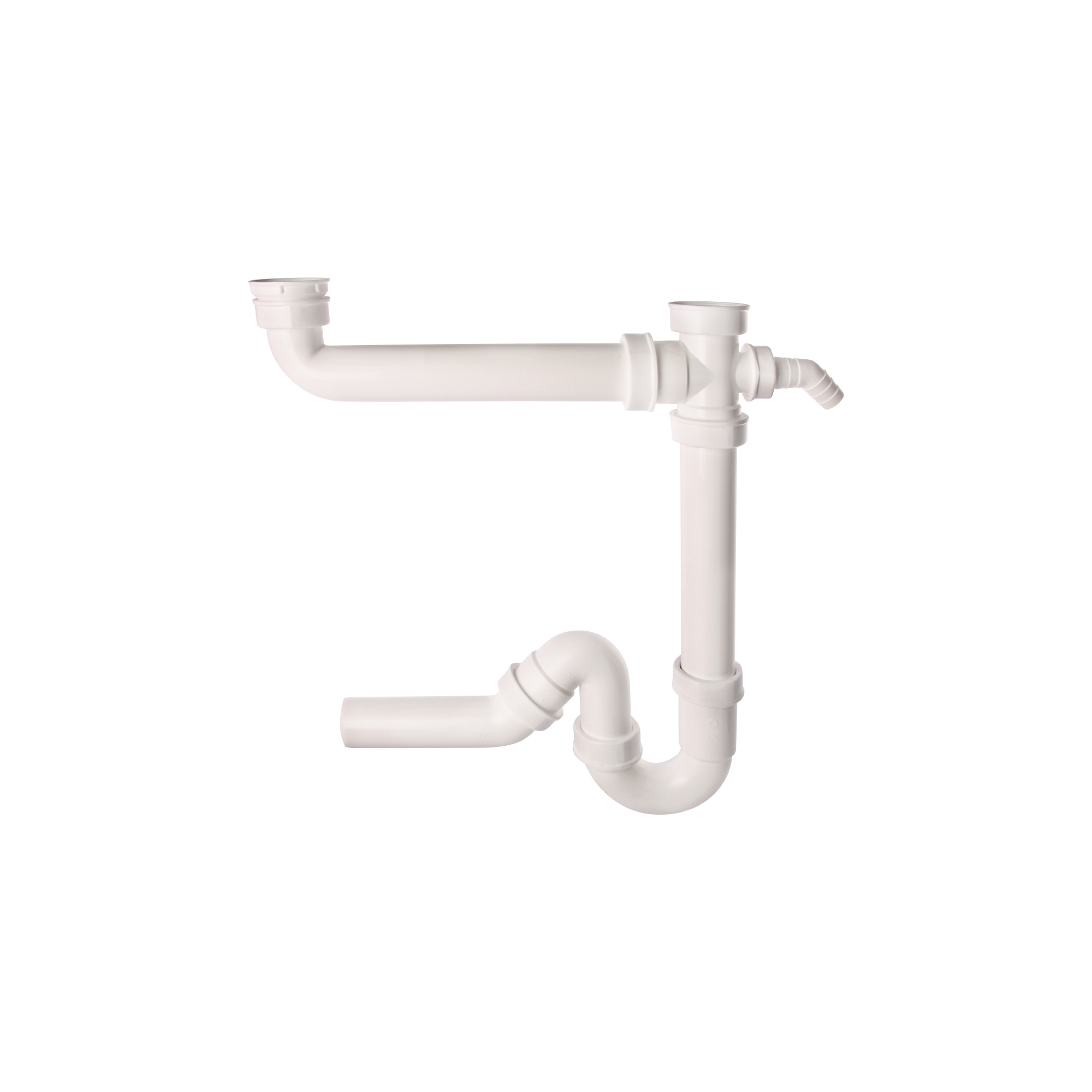 Röhrengeruchsverschluss für Doppelspülen, 1,5" x 40 mm, weiß + product picture