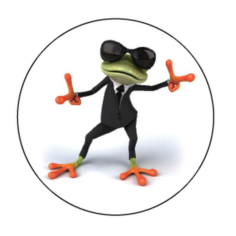 Cooler Frosch mit Sonnenbrille und Anzug