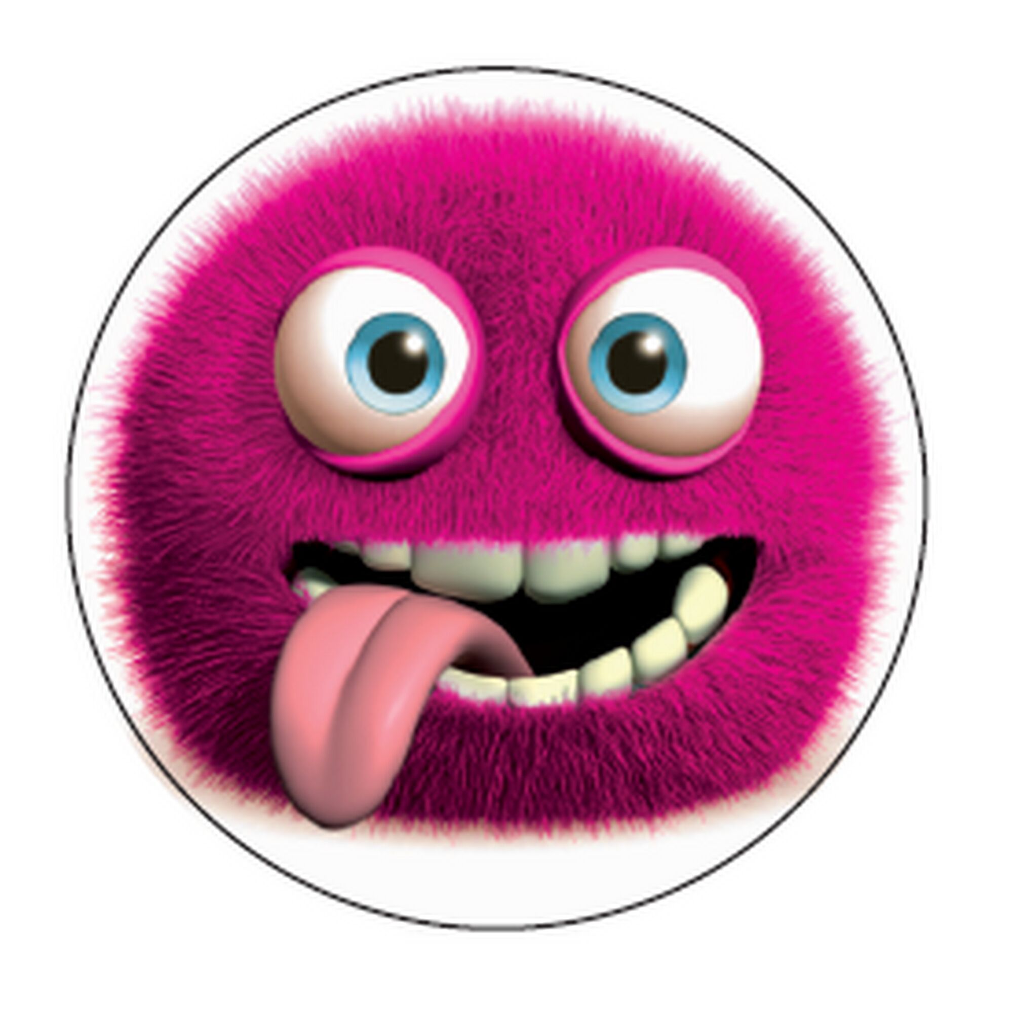 Pinkes Monster mit herausgestreckter Zunge