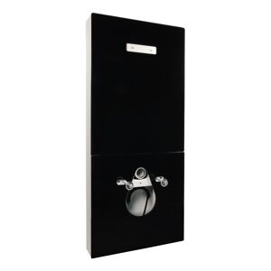 Sanitärmodul für Wand-WC schwarz hochglanz, mit Betätigungsplatte