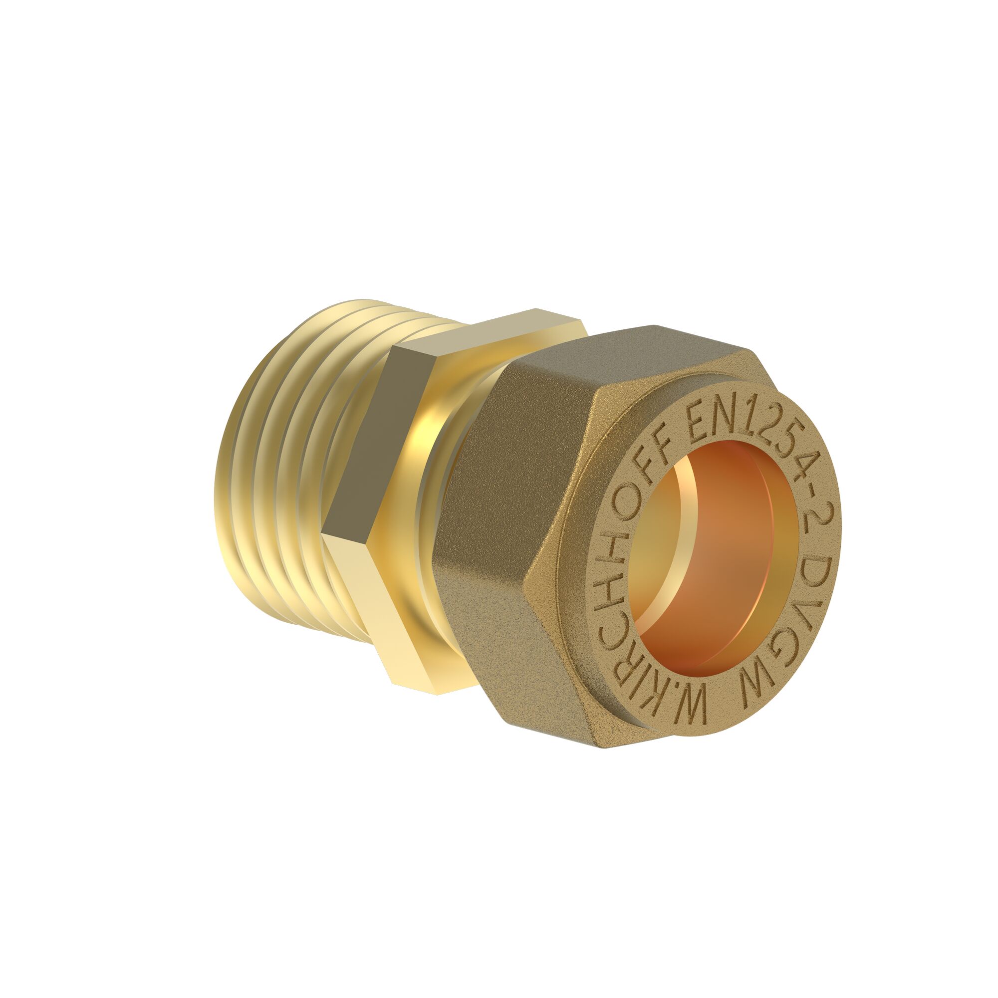 Messing Klemmfitting Übergangsstück 15 x 1/2"