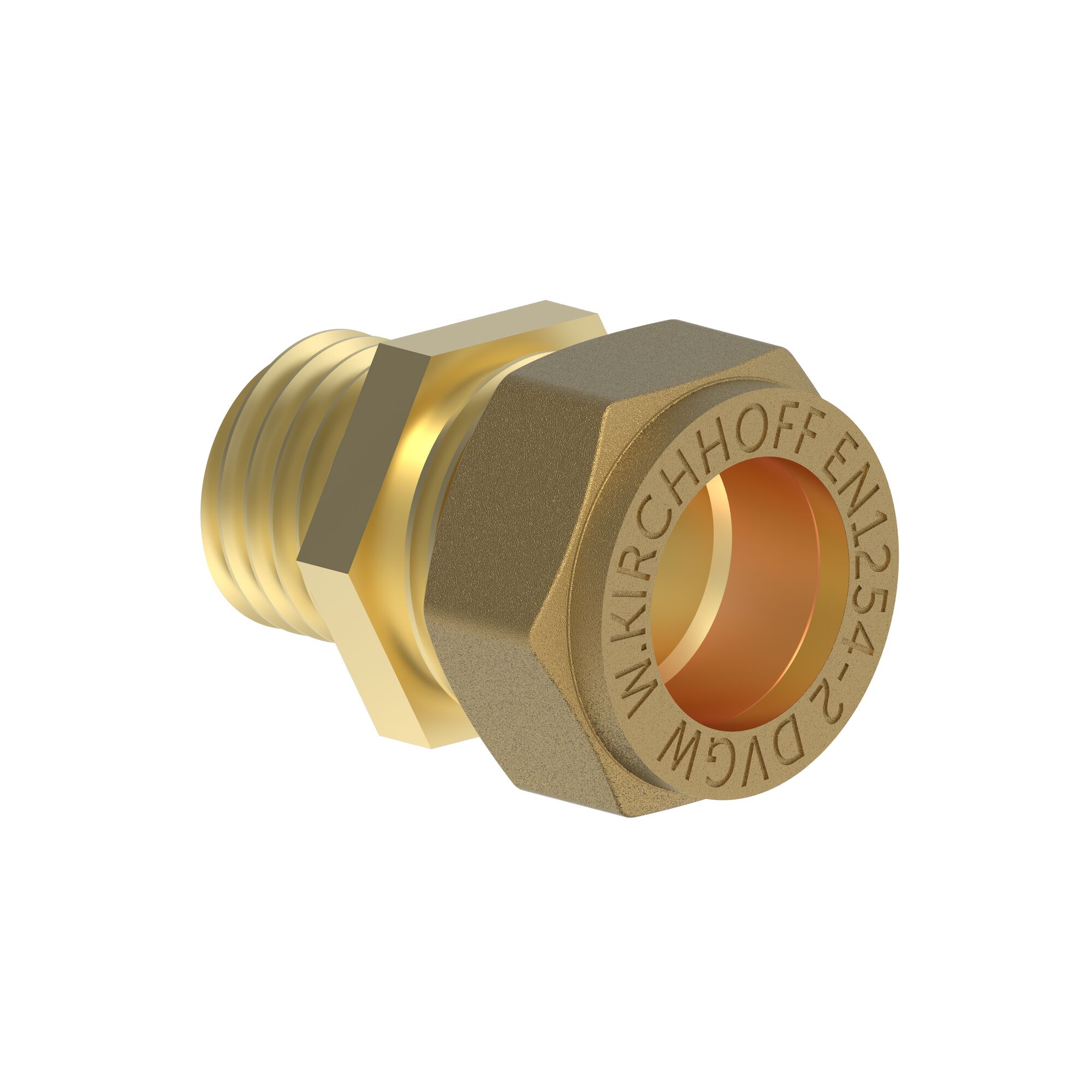 Messing Klemmfitting Übergangsstück 18 x 1/2"