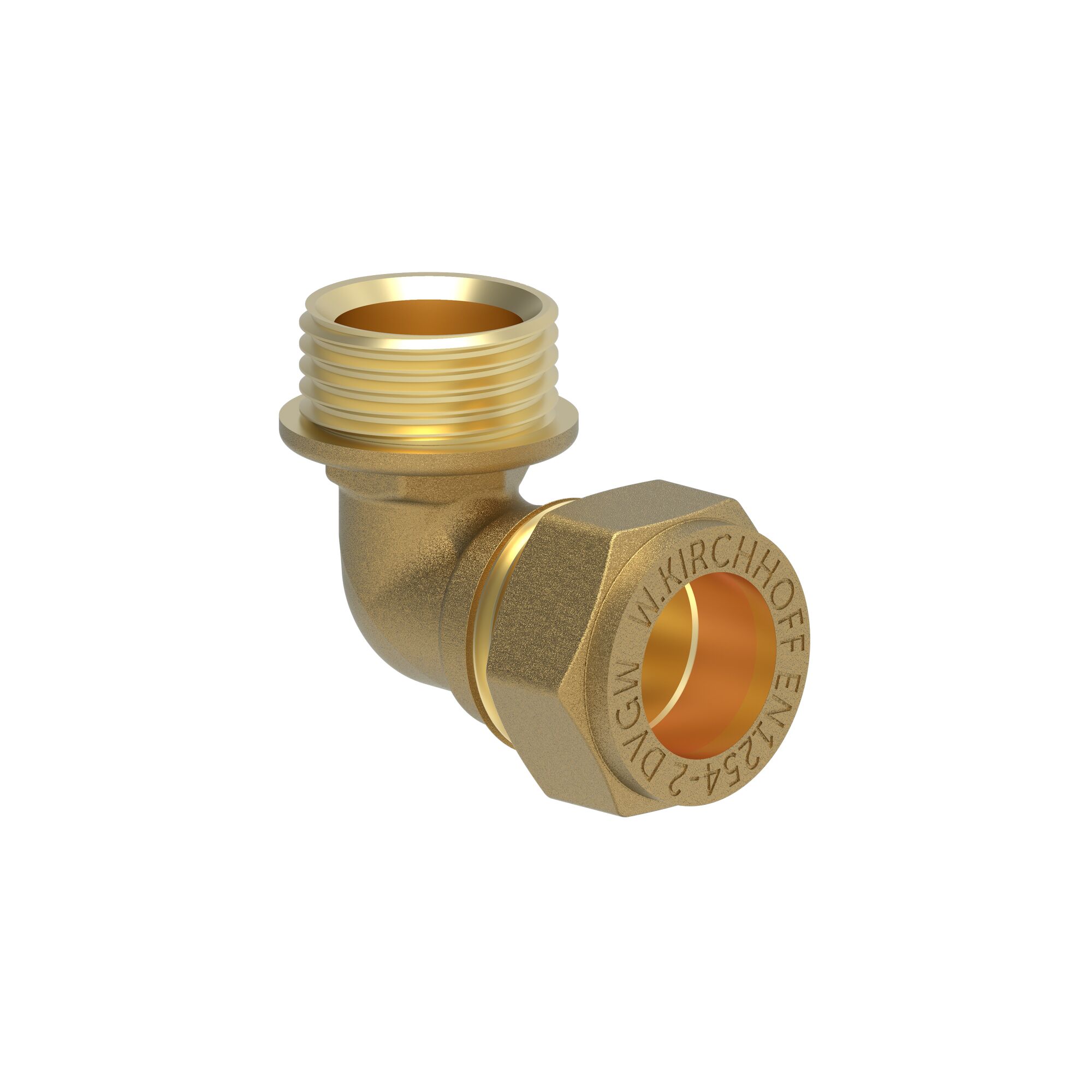 Messing Winkel 90 Grad mit Klemmfitting