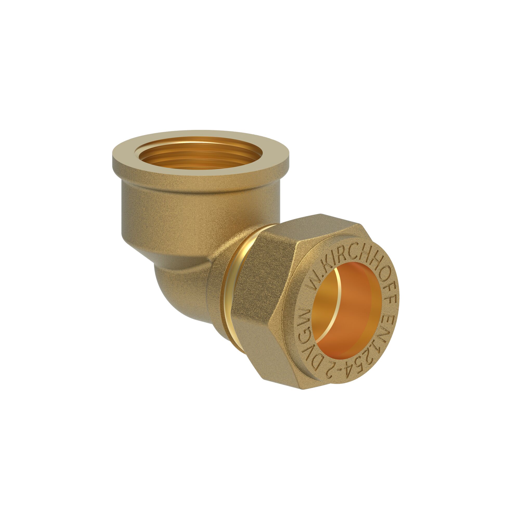 Messing Winkel 90 Grad mit Klemmfitting