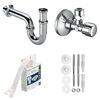 Waschtisch-Installationset mit Röhrensiphon 1 ¼" und 2 x Eckventil 1/2" verchromt