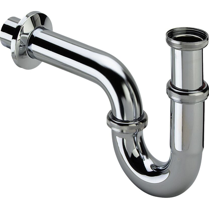 Waschtisch-Installationset mit Röhrensiphon 1 ¼" und 2 x Eckventil 1/2" verchromt