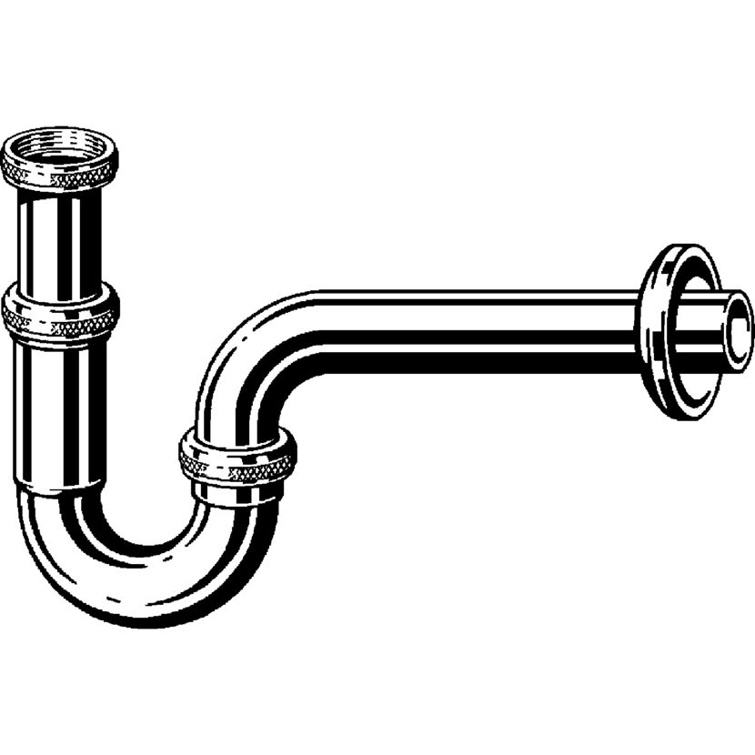 Waschtisch-Installationset mit Röhrensiphon 1 ¼" und 2 x Eckventil 1/2" verchromt