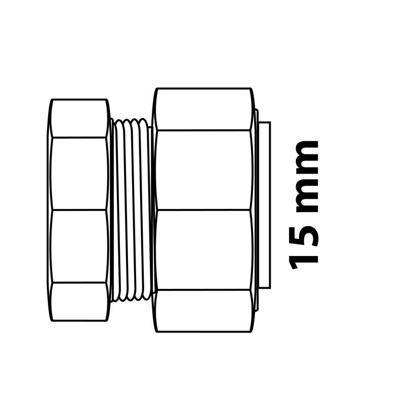 Klemmfitting, 15 mm
