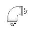 Winkel 90° verzinkt 3/4" IG, 2 Muffen