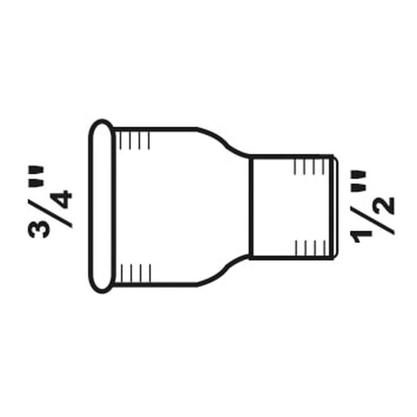 Reduziermuffe verzinkt 3/4" x 1/2"