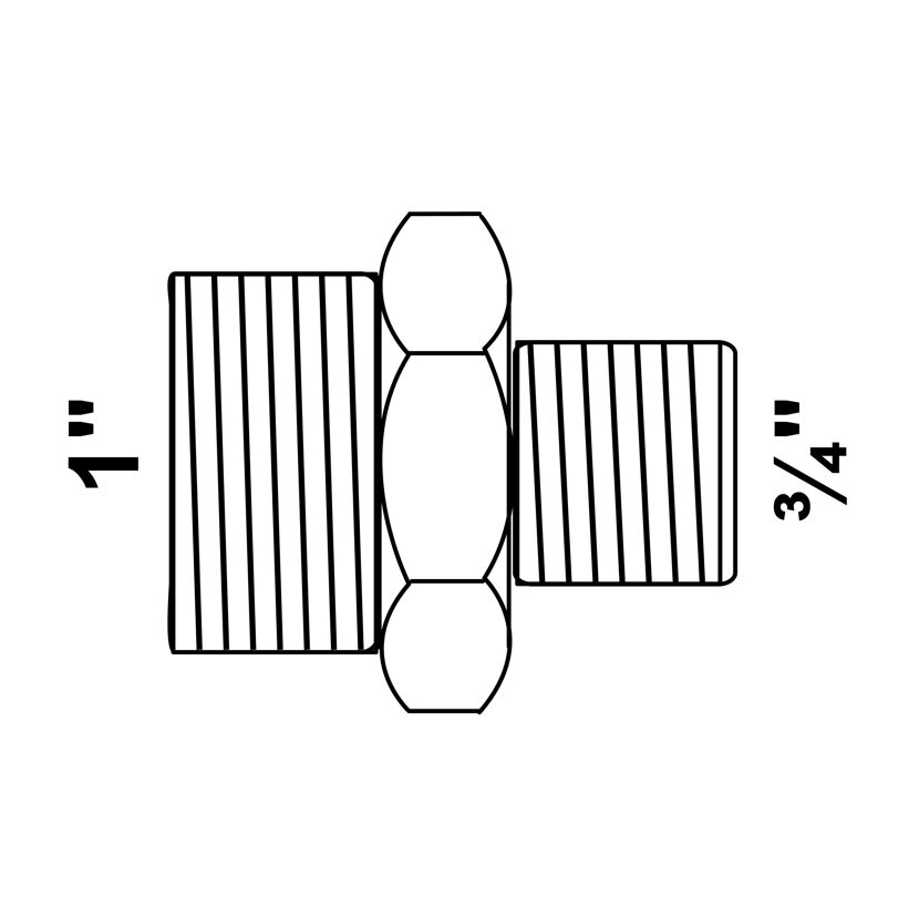 Reduziernippel 1" AG x 3/4" AG