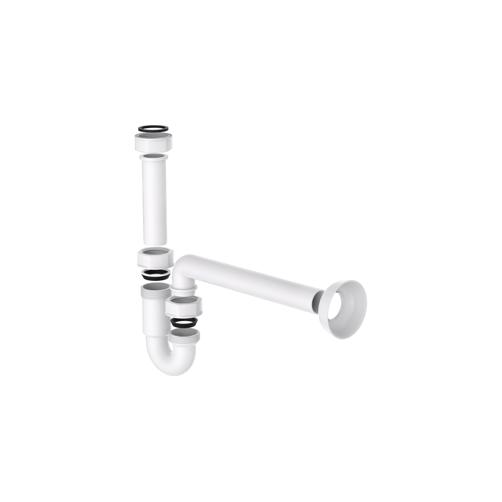 Röhrensiphon Kunststoff weiß 1 1/4" x 32 mm