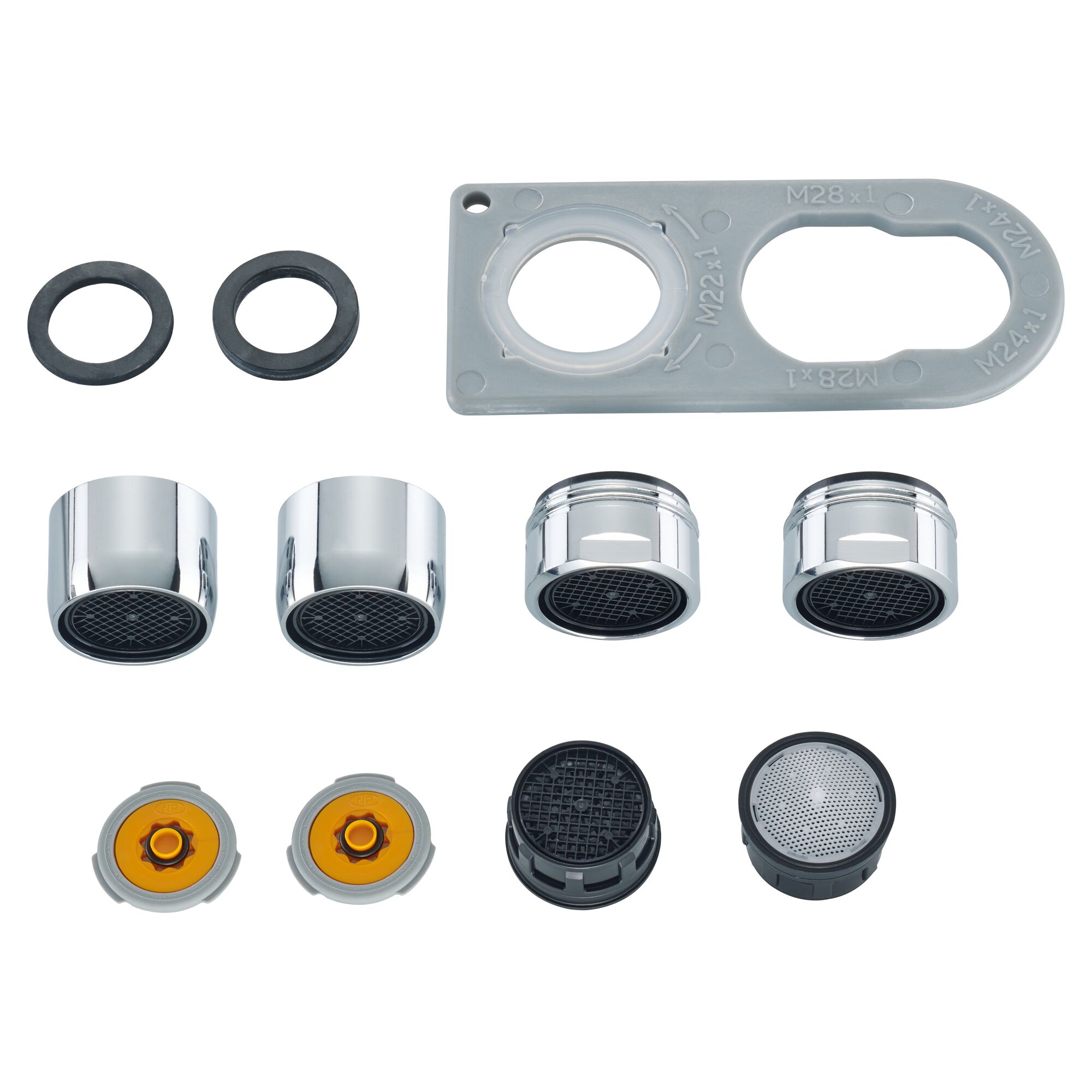 Wassersparset mit Dichtungen und Strahlreglern