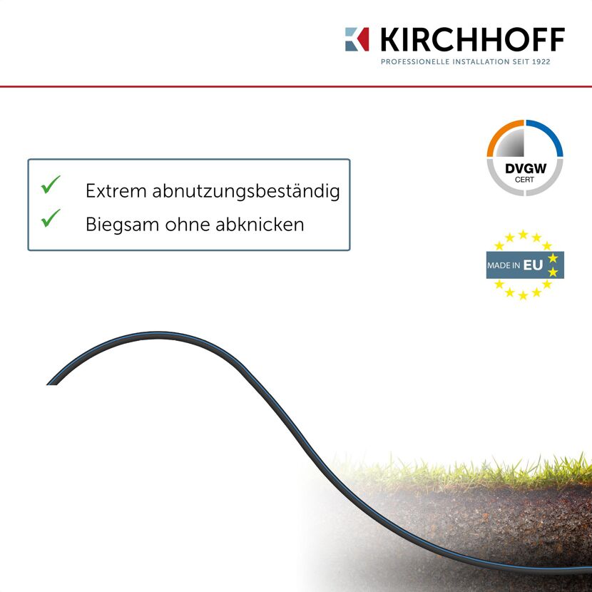 Biegsames HDPE-Rohr unter der Erde
